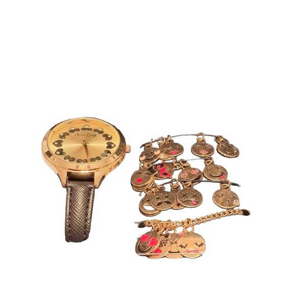 Jessica Carlyle Analog Watch Bracelet Charm Set Emoji New Box Mental Health - Picture 5 of 8